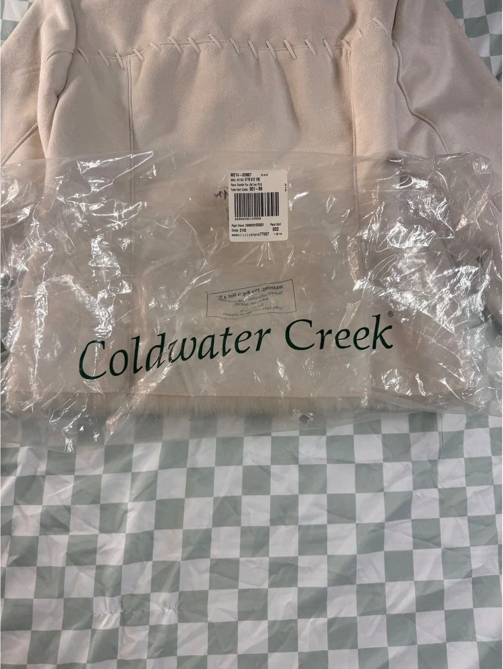 Coldwater Creek Petite Faux Suede Fur Jacket PL Cream